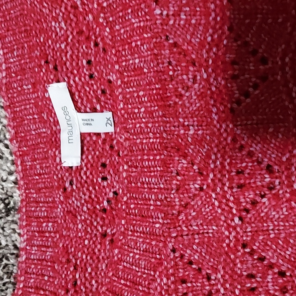 Women's Plus Size, Red Sweater - Picture 2 of 2